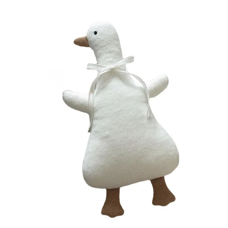Cute cartoon Ins duck bed pillow fancy duck with Tie plush toy home label wholesale