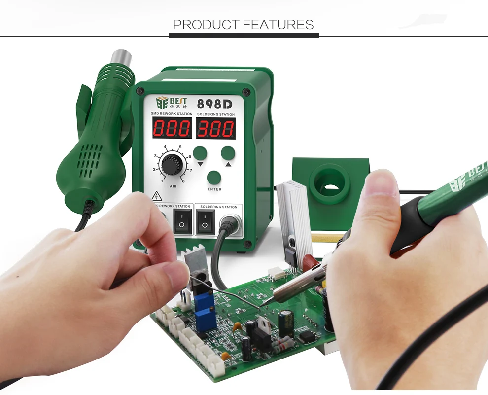  Customized 898D cheap price SMD temperature adjustable smd station soldering quick of mobile repairing
