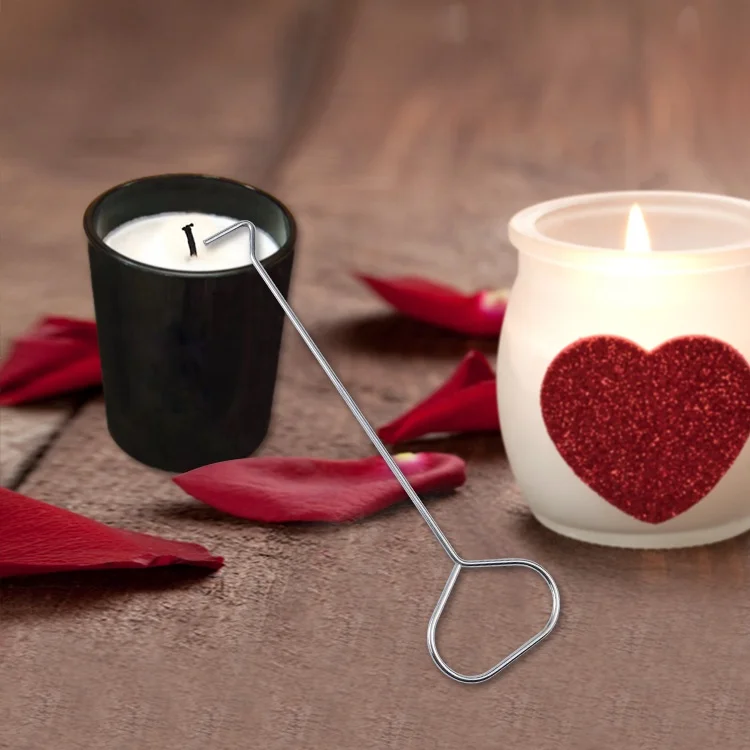 Stainless Steel Put Out Extinguish Candle Wick Dipper Hook Silver Oil Lamp Snuffers Trimmer Scissor Hand Tool Long Handle