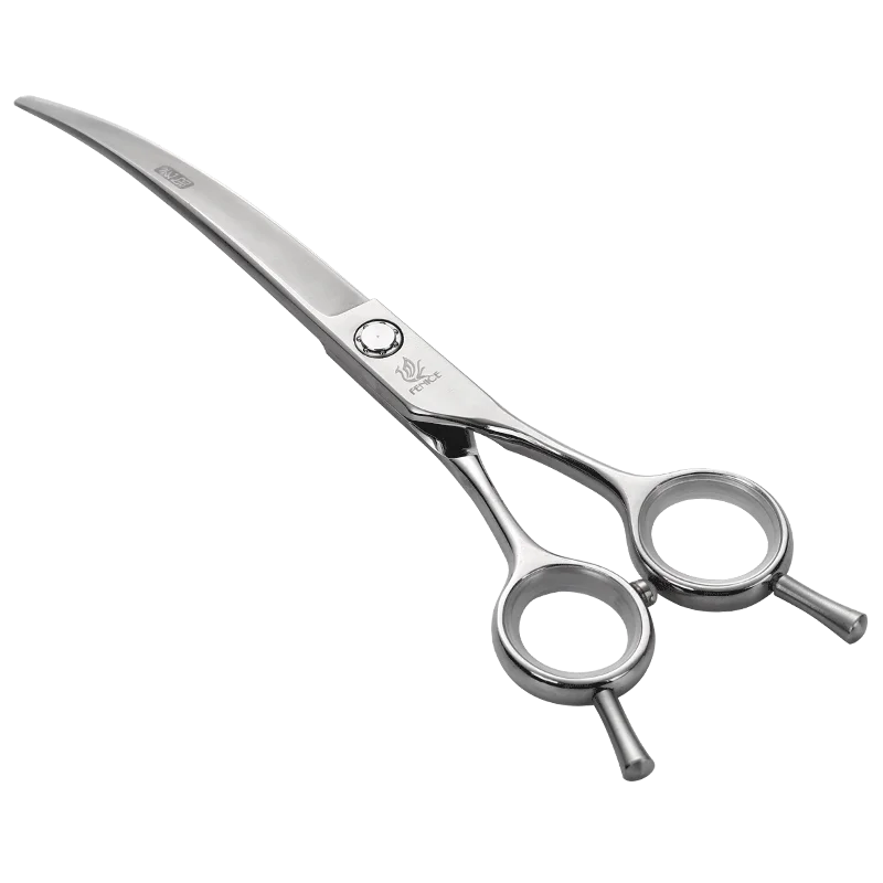 Fenice Asian Fenice 7 Inch Japanese Stainless Steel Pet Curved Scissors for Dog Grooming