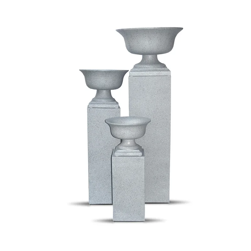 80/100/120cm Tall Planter Stand Factory Wholesale Rectangular Plant Stand Indoor Outdoor Fiber Clay Flower Pot Stand
