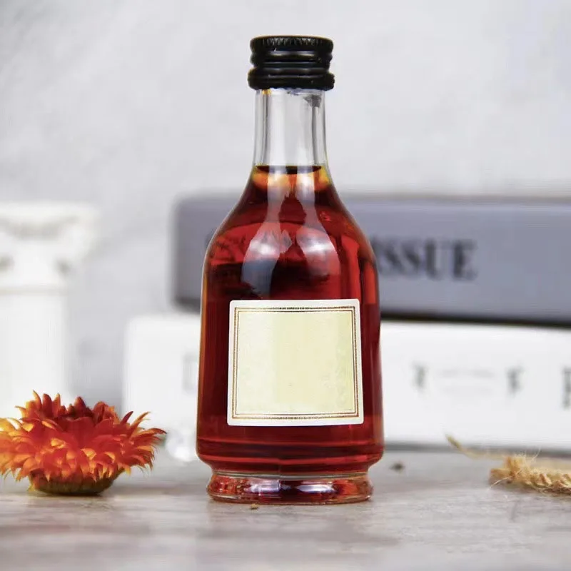 Empty 50ml Brandy Whisky Vodka Tequila Rum Liquor Mini Wine Bottles Small Glass Brandy Bottle