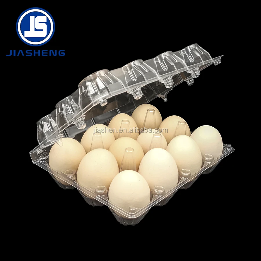 Custom clear disposable 12 holes egg boxes plastic tray egg container for fridge storage
