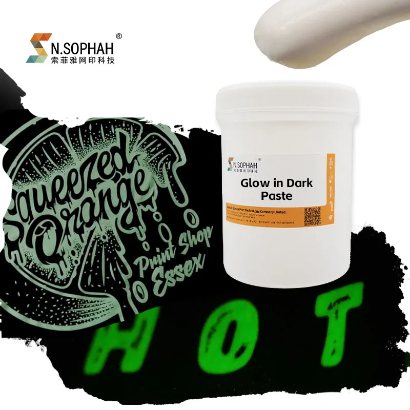 Высококачественная печать на одежде, светящиеся чернила, трафаретная печать, светящиеся чернила в темноте