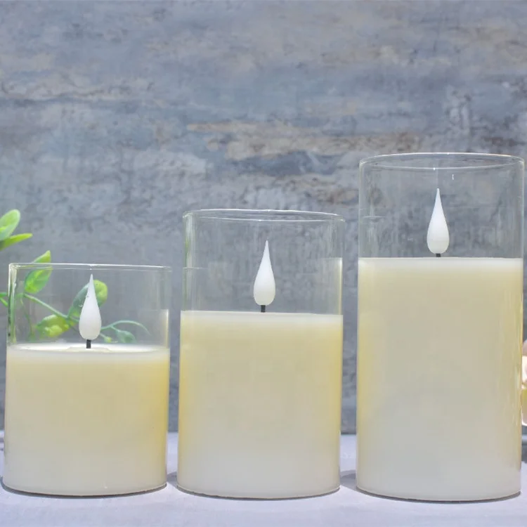 USB New Bullet 3D Wick Glass Candle Flameless LED Candles Sets