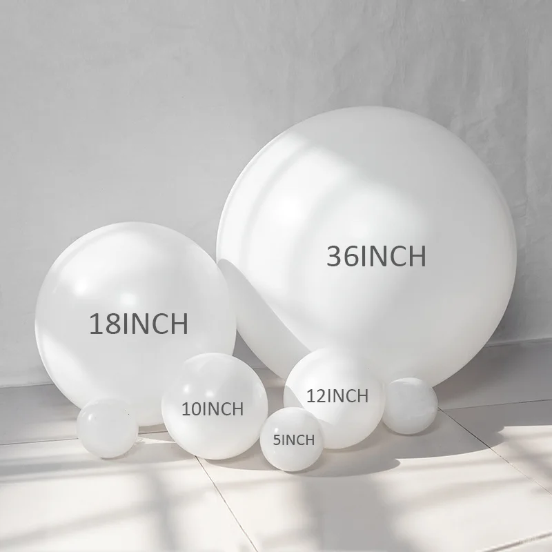 Wholesale 5 10 12 18 36 Inches Matte Latex White Balloons Suppliers For Birthday Party Decor