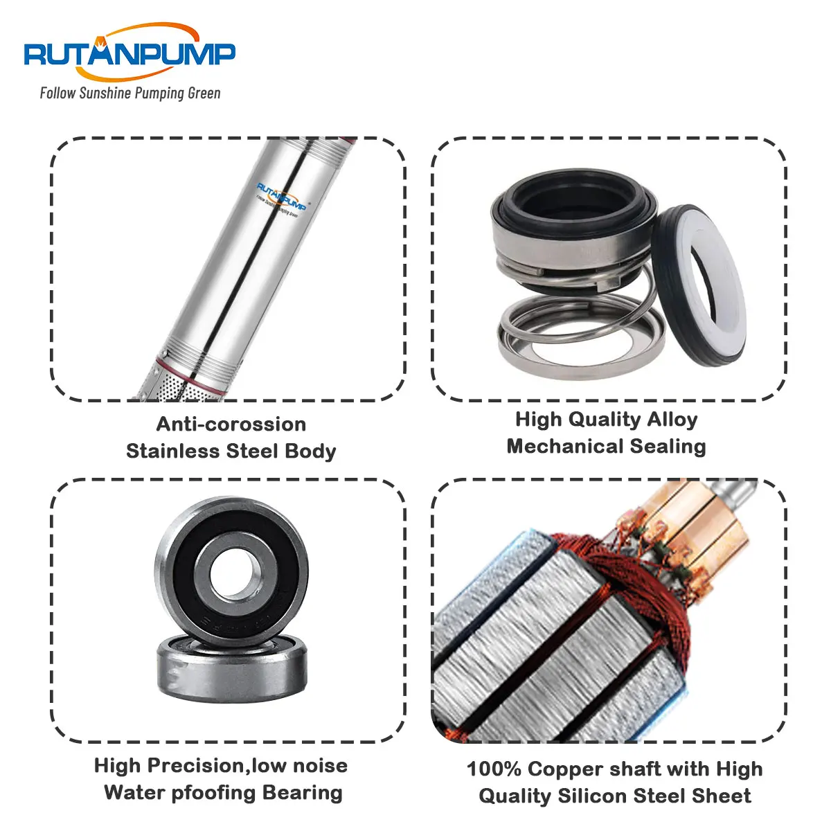 Free sample  solar water pump solar powered water pumps for wall heater to work continuously at high temperature of 100 degrees