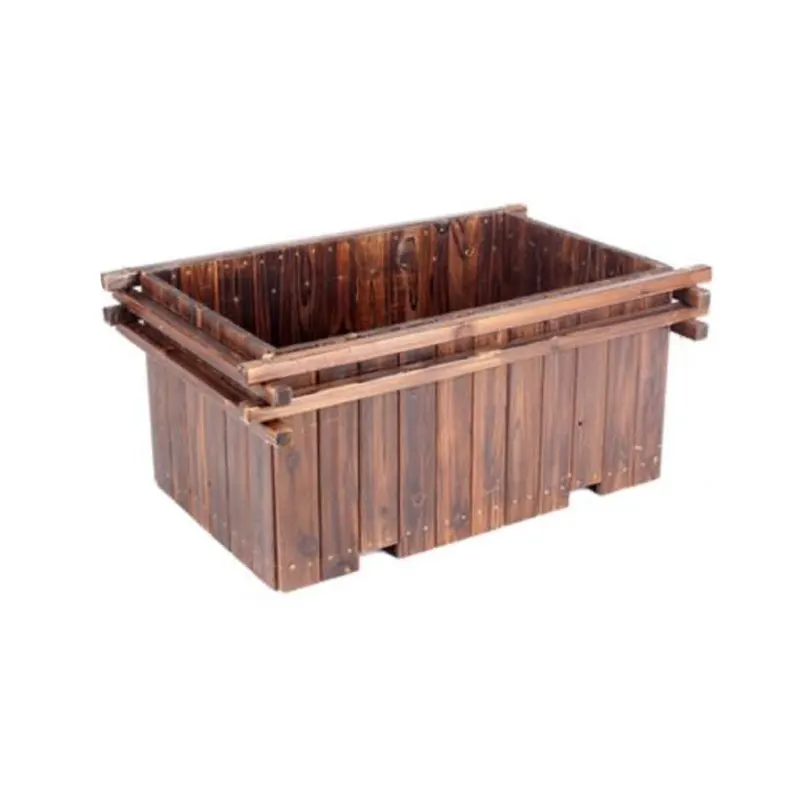 Garden Engineering Huge Flower Pot Plants Box Solid Wood Landscaping Tree Planter Large Planting Green Balcony Garden Square