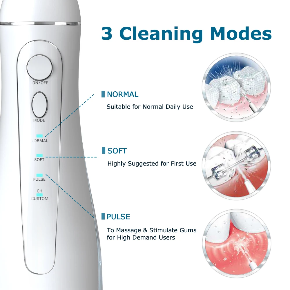 Mornwell  F18 USB Rechargeable Oral Irrigator Portable Water Flosser Dental Water Jet 200ML Water Tank Waterproof Teeth Cleaner