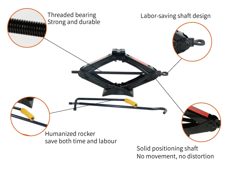 
1.5T Ton Auto Scissor Wind Up Jack Car Foldable Hand Jack For Automotive Emergency Repair Tools 