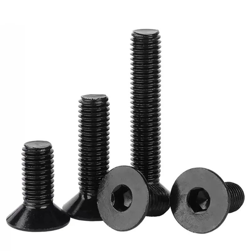 Black Screw Flat Head Hex Socket Countersunk Allen Bolts Din7991 Black Oxide Full Thread Stainless Steel Machine Screws