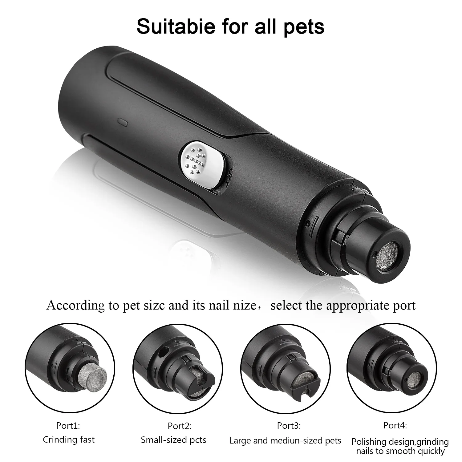 Wholesale Amazon Best Seller USB Low Noise Automatic Pet Nail Grinder Dog Nail Grinder
