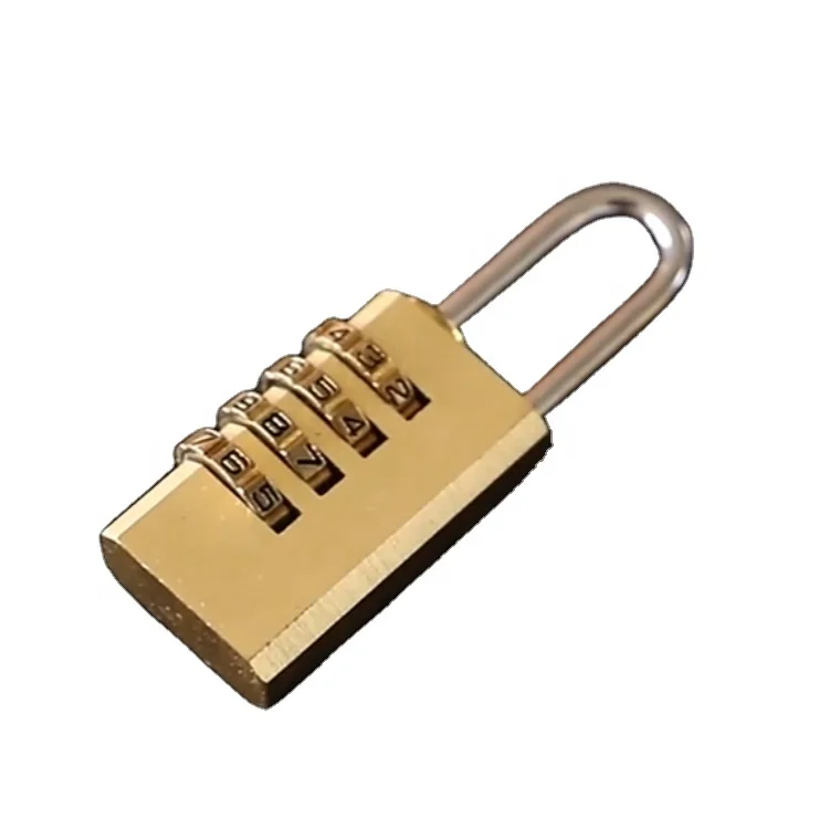 Латунный Замок Малый багажный замок безопасности дешевые противоугонные 40 мм 4 с цифровым замком комбинации
