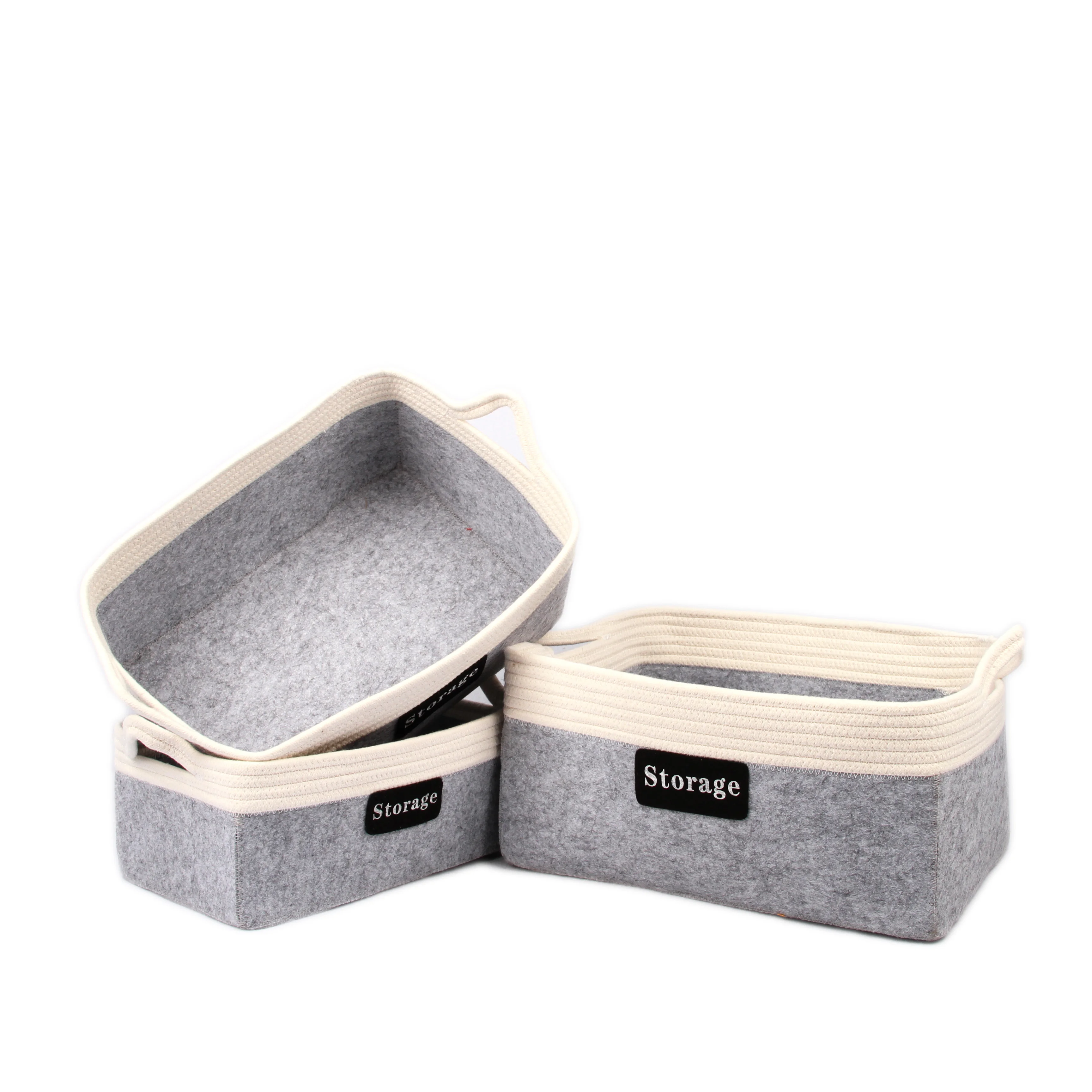 China Factory OEM supply White Large coiled Cotton Rope Woven Storage Laundry Basket