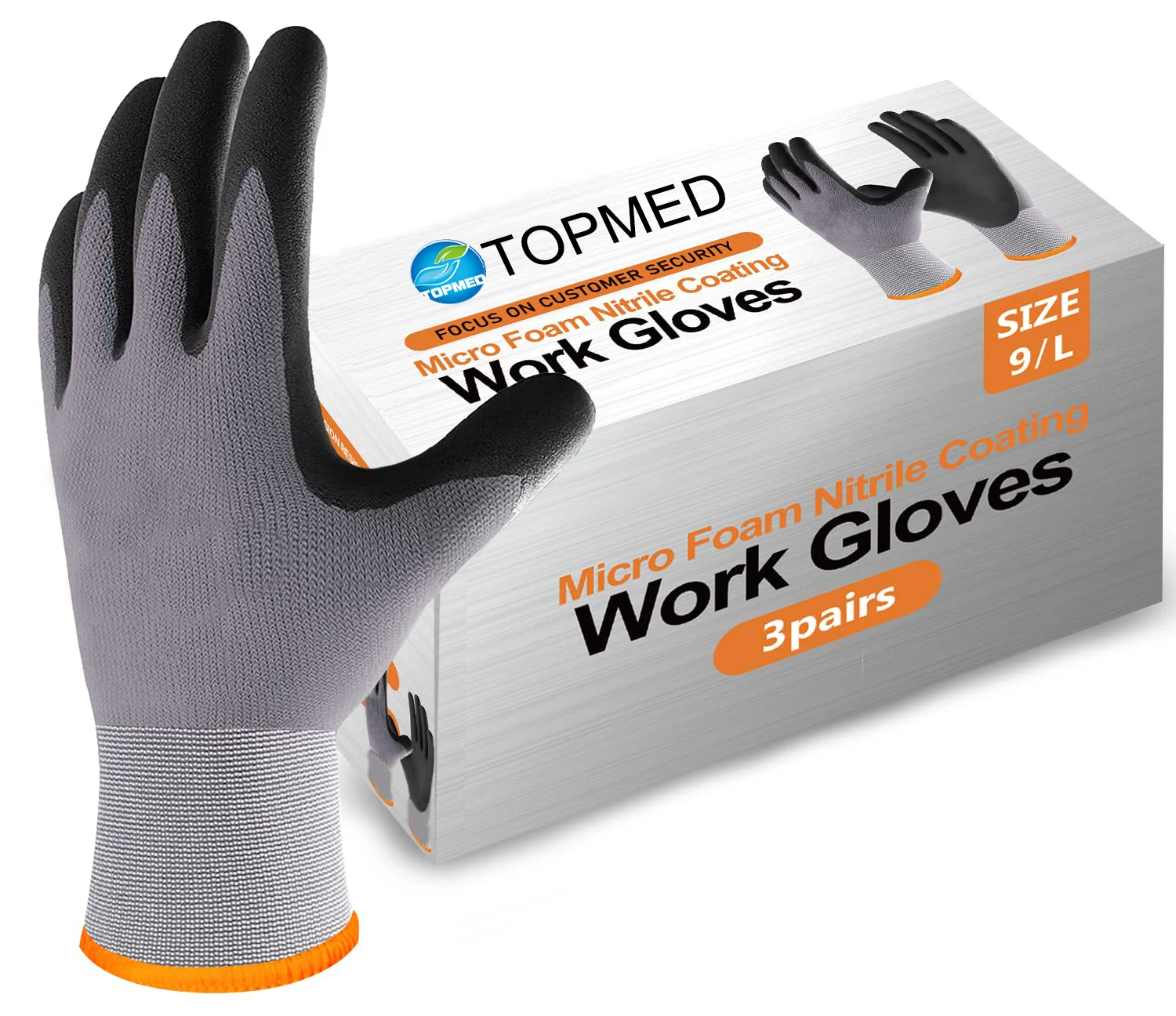 15 Gauge Nylon Spandex Nitrile Gloves Foam Nitrile Coated Work Safety Nitrile Gloves