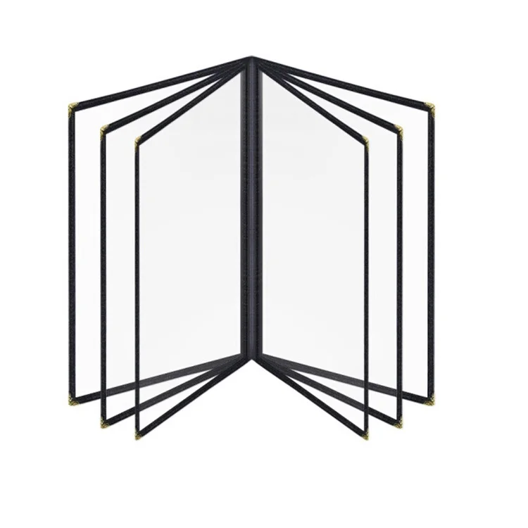 Sewn Cafe Menu Cover 6 Panel 12 Views Leatherette 8.5 x 11 From Yimi Leather