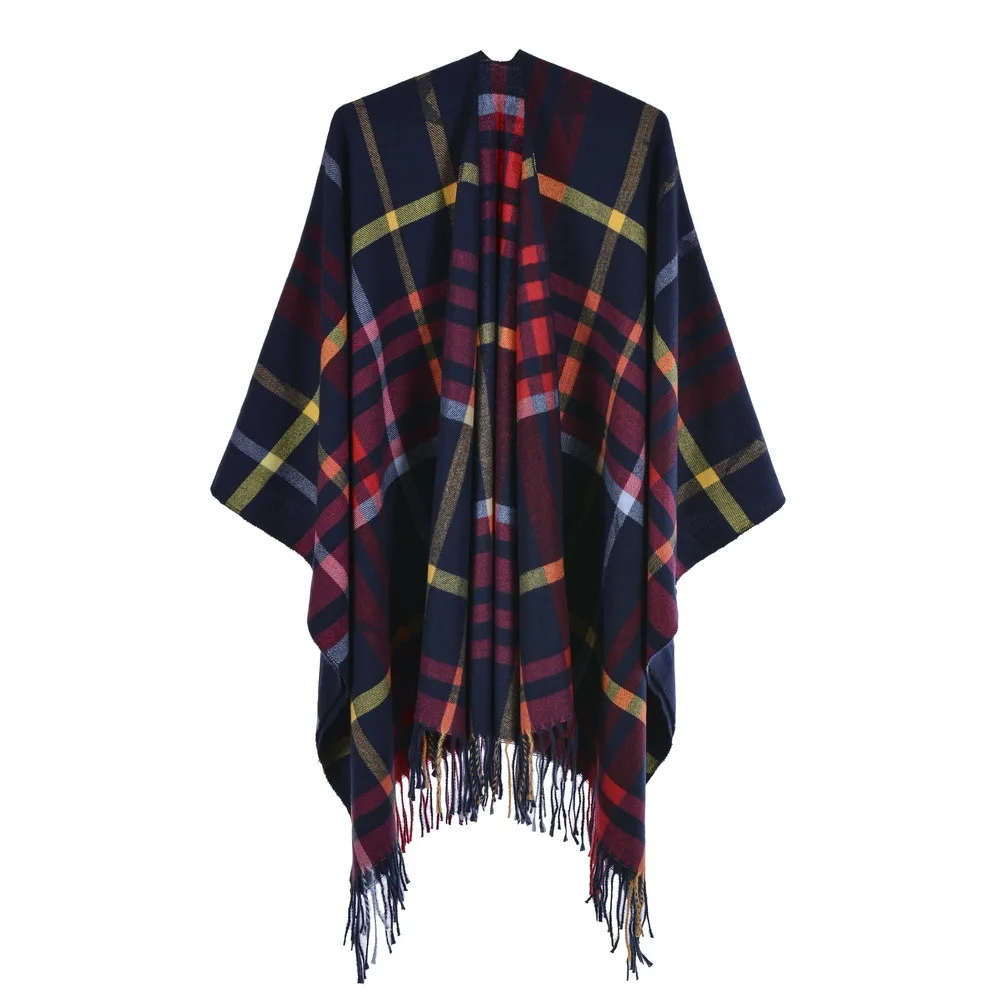 New Fashion Hot Sale Custom Soft Ponchos With Sleeves Best Selling Scarf Warm Cashmere Cape Shawl Winter For Women