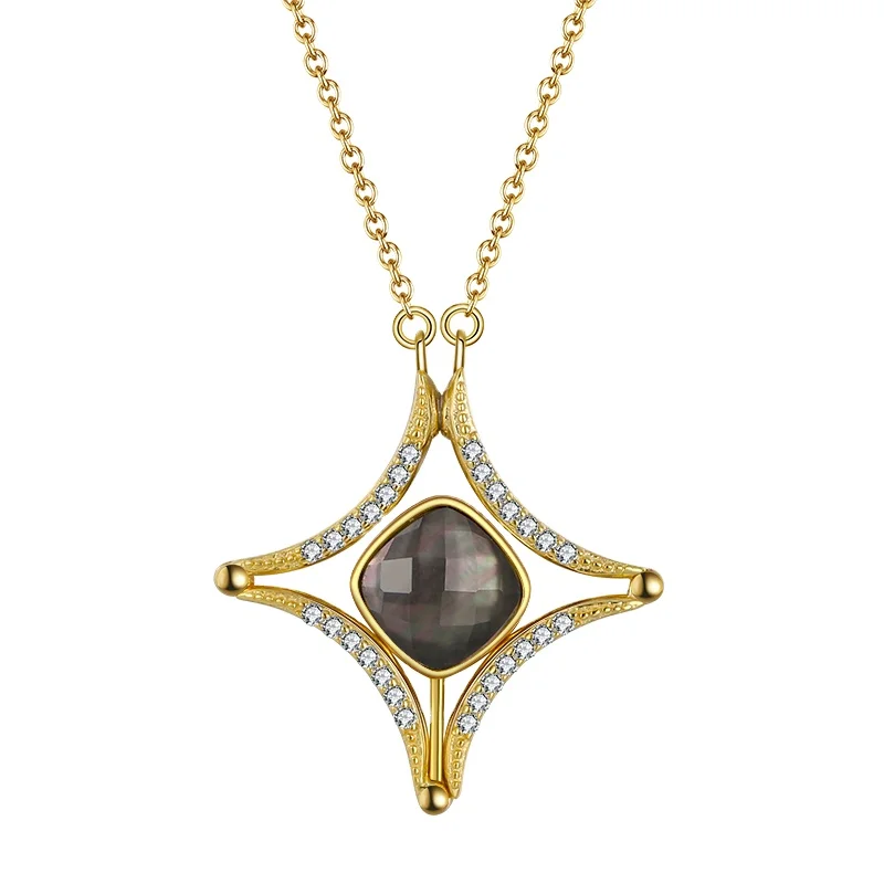  Customized Woman Accessorie 925 Sterling Silver Cable Chain Planet Trendy 3 Layers Gold/Rhodium Plated ZIRCON Pendant