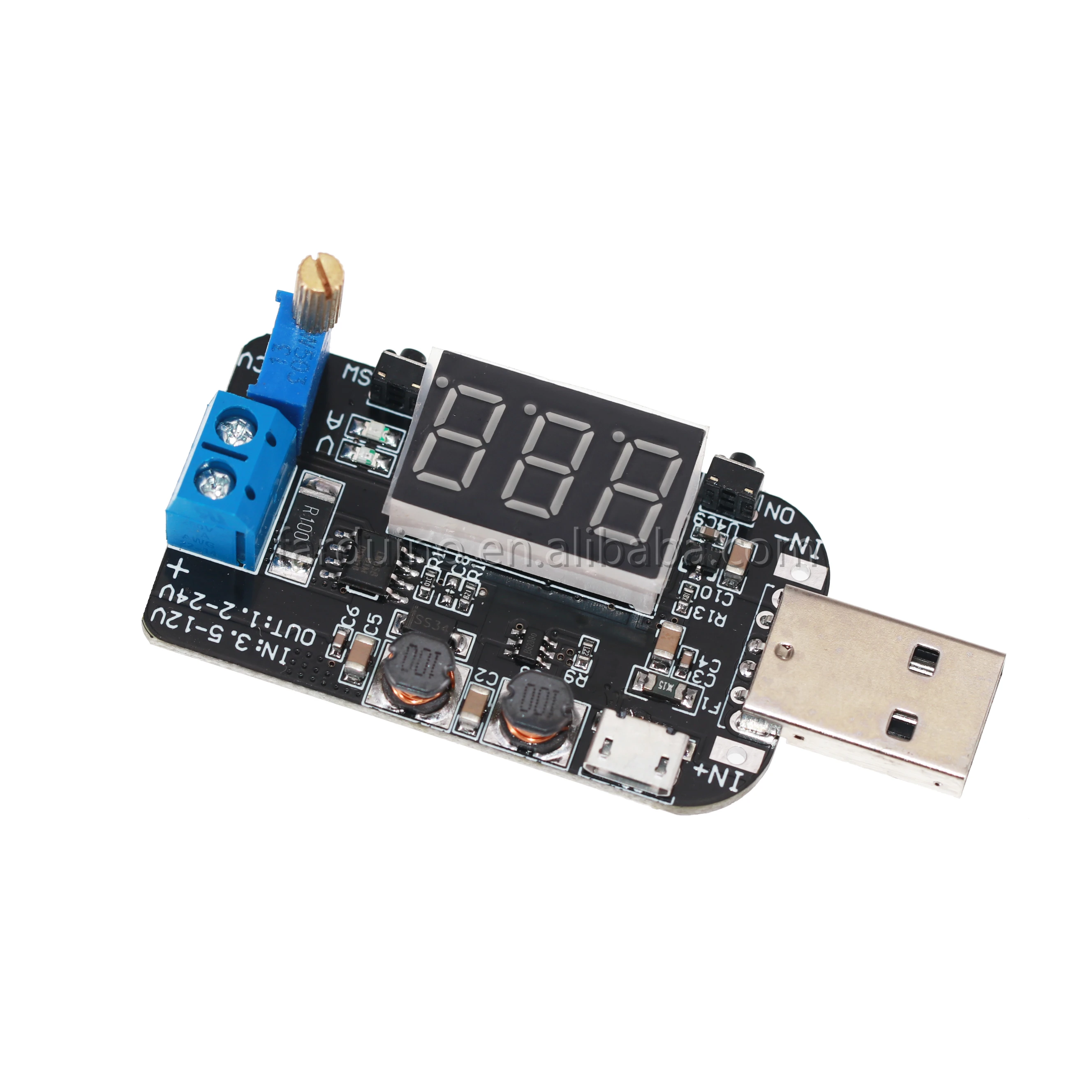 С ток USB Micro 5V до 3 V 9V 12V 18V 24V Регулируемый Buck-Boost модуль регулятора напряжения питания светодиодного табло