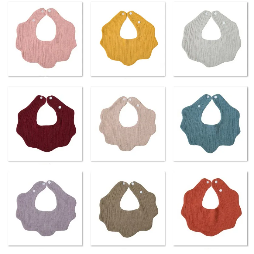 Muslin Baby Teething Bibs Lap-shoulder Cloths Bibs Baby Bandana Drool Bibs