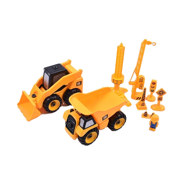 Quality Children Diy Dump Truck Bulldozer With Hand Drill Set Truck Car Toy Custom Toy Car