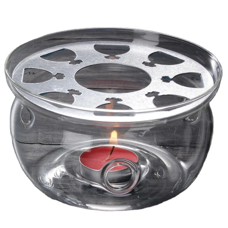 Heat-resistant glass tea set circular heating base Tea warmer Tea warmer Glass insulation base candle