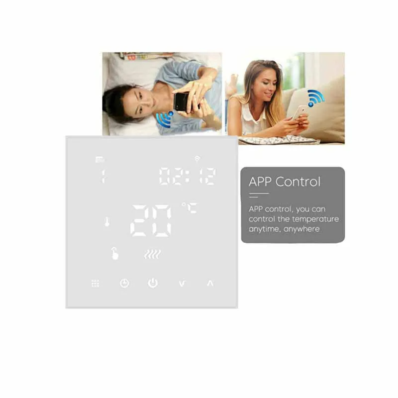 New Product Tuya WiFi Smart Thermostat Water/Gas Boiler Remote Controller Alexa/Google Home with LCD screen thermostat design