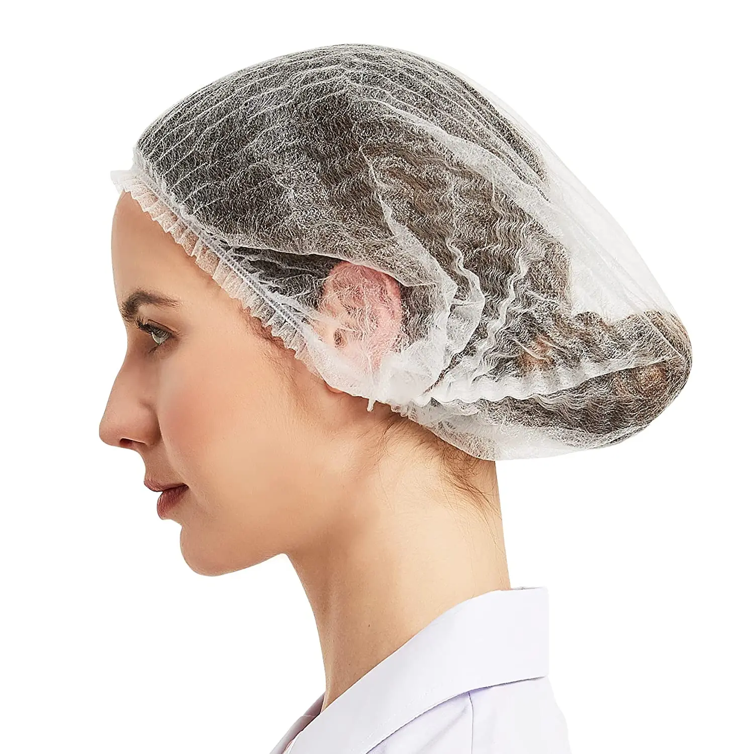 Wholesale disposable PP/PE non-woven round mob cap bouffant surgical clip cap