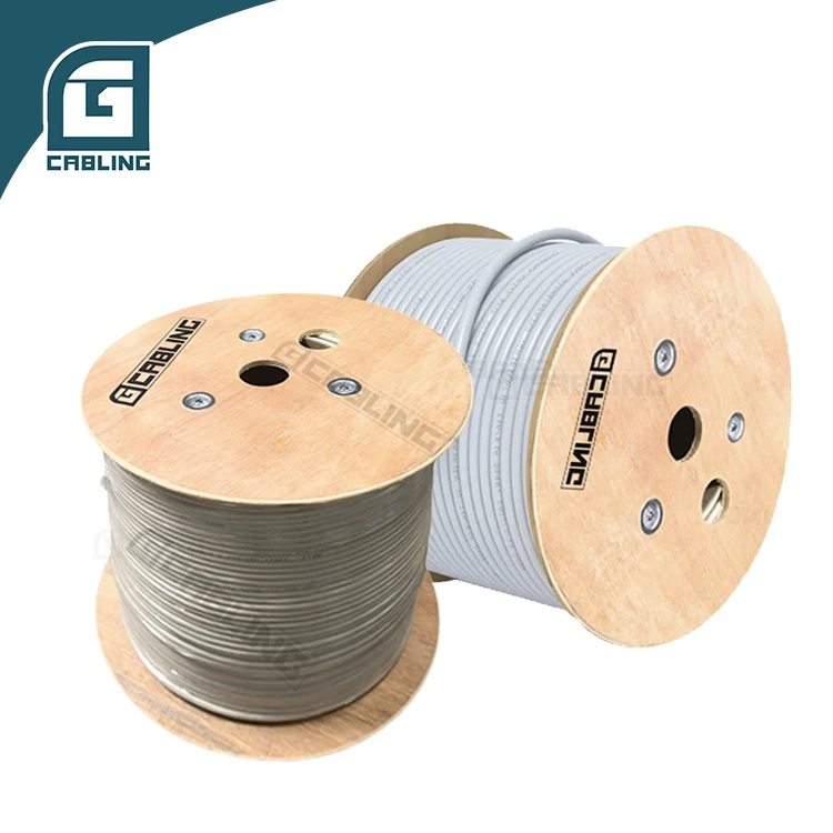 Gcabling elevator travelling cable cat6 foil cable 100% cooper cat6 cable with certifier