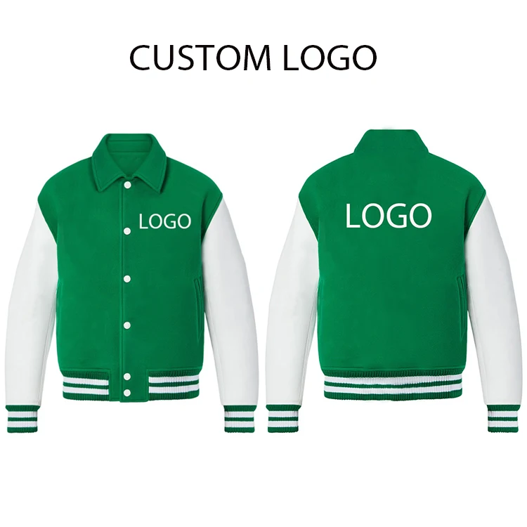 Shinesia Unisex Embroidery Custom Logo Winter Jacket Button Letterman Puffer Jacket Men Woven Fabric Casual Varsity Jacket