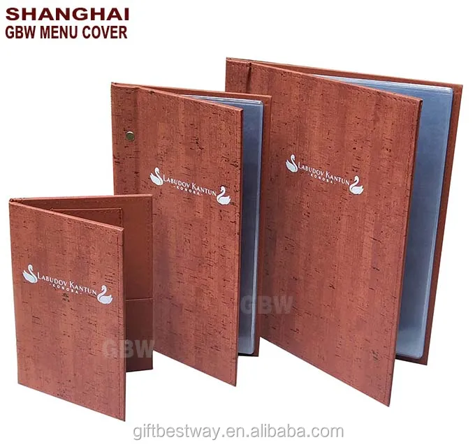 Price Competitive Wholesale A4 Size Menu Cover, Leatherette Menu Cover, Wood Grain Menu Cover