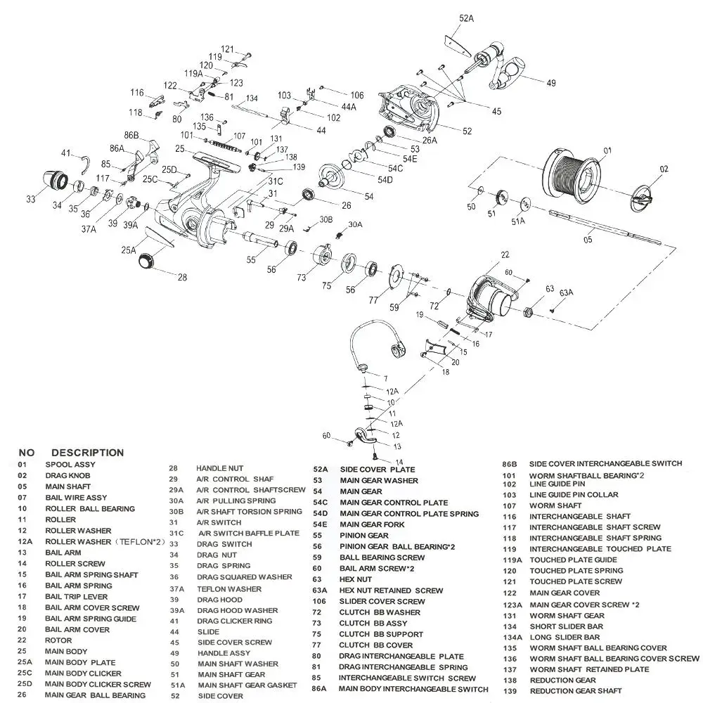 W.P.E HKA 5000/6000 Spinning Reel 4.1:1 7+1BBs Front and Rear Drag System Max Drag Power 14.5KG Carp Fishing Tackle