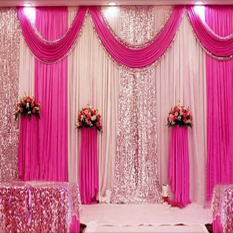 Custom Birthday Event Stage Decorations Backdrop Party Drapes Wedding Curtain Wedding Backdrop Curtains For Wedding Decoration