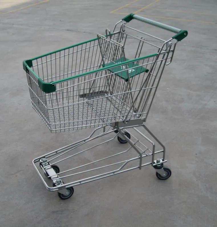 MOQ 20 PCS 85L supermarket trolley manufacturers, shopping cart factory