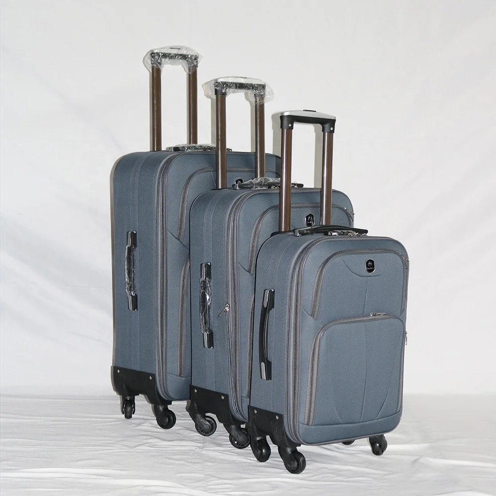 Factory price hot sale soft luggage 4 wheels aluminum suitcase set