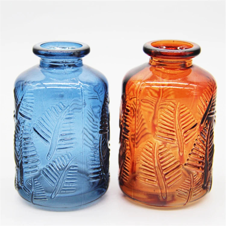 Hot selling amber glass vase  for home decoration antique vase