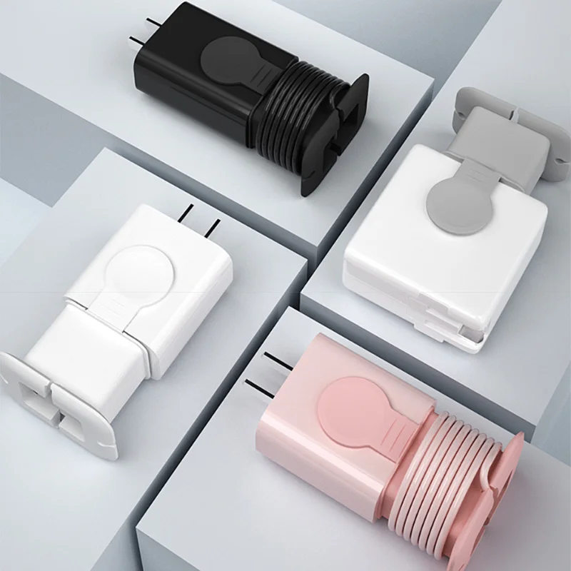 Charger Holder Wire Organizer Mobile Phone USB Data Cable Storage Box Take-up Wire Storage Winder Cable Organizer