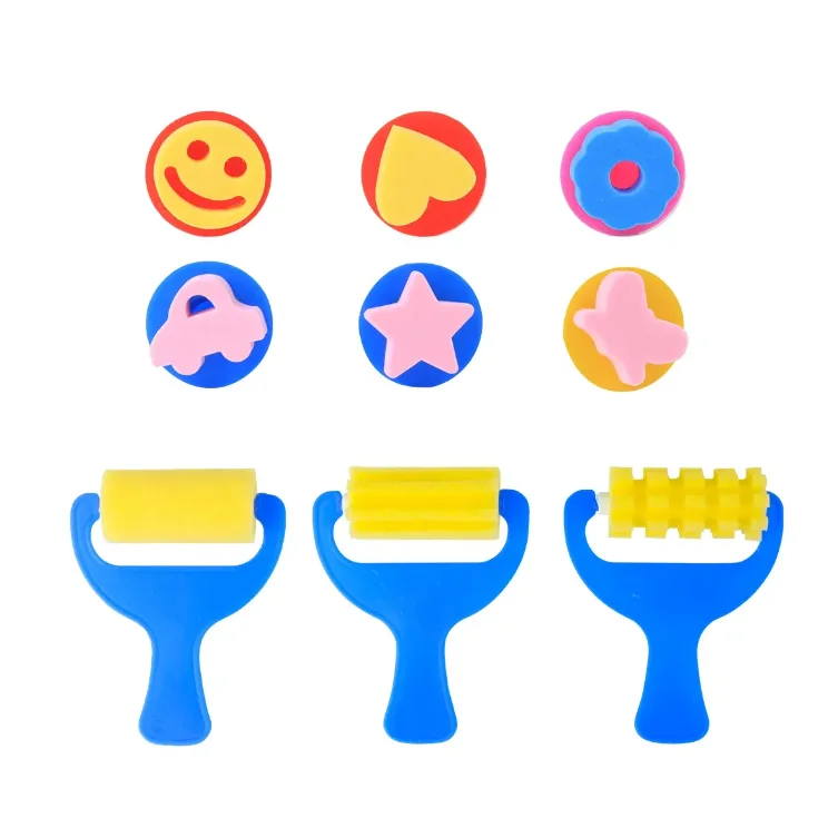 Convenient Durable Nontoxic Kids Sponge Roller Brush Set DIY Grade for Art Drawing and Painting OEM Customized Support