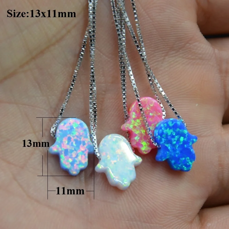 
Ожерелье-цепочка из серебра 925 пробы с подвеской в виде Хамса, сердца, слона, огненного опала, ожерелье с подвеской из драгоценных камней для женщин 