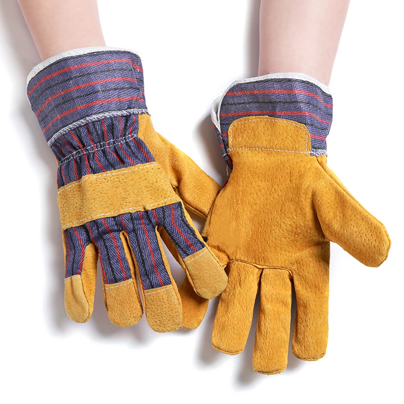 Sunland Wholesale Working Gloves Leather Safety Gloves Cow Split Leather Welding Gloves For Industrial