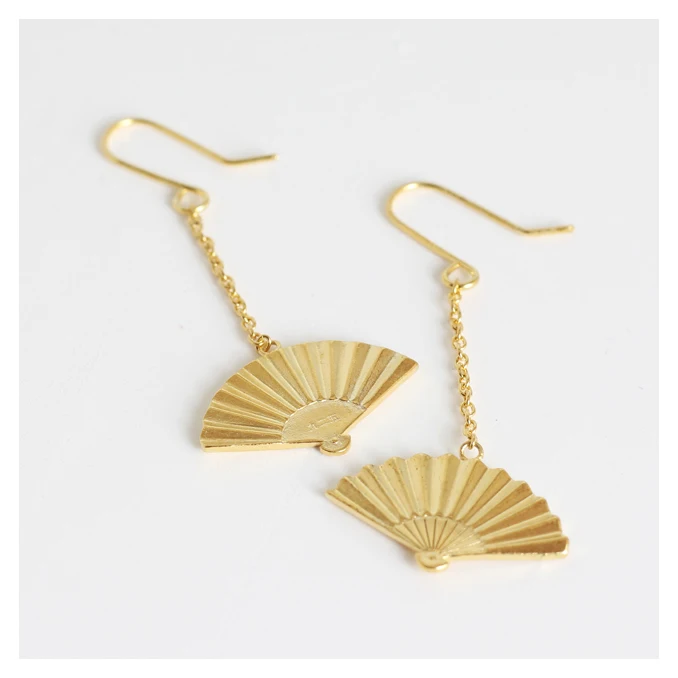
Traditional Japanese Folding Fan Unique Wholesale Cute Earrings 