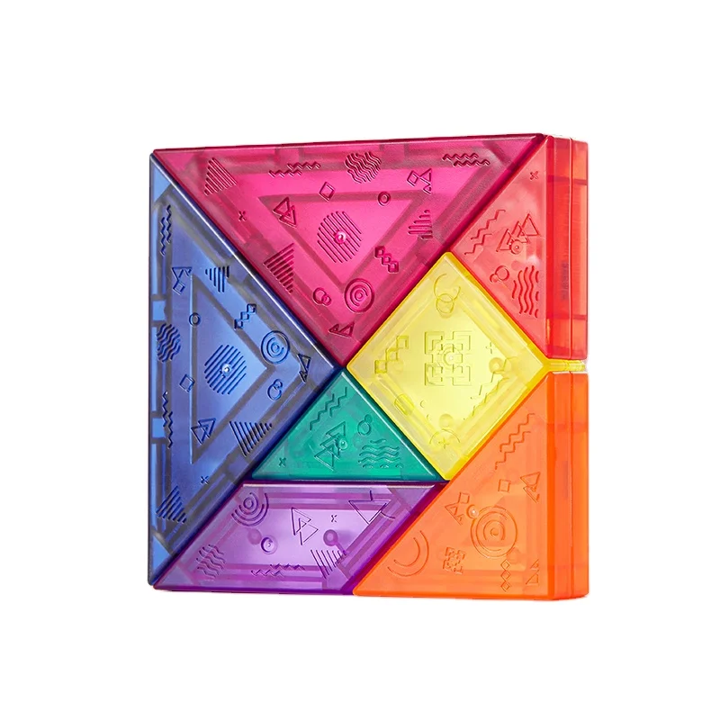 KUB Tangram children intelligence kindergarten magnetic building block jigsaw puzzle set toy