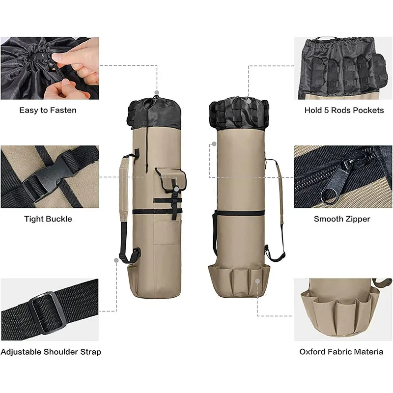 Lightweight High Quality Manufacture Wholesale Durable Boating Travel Camping Portable Ocean Outdoor Fly Fishing Rod Pack