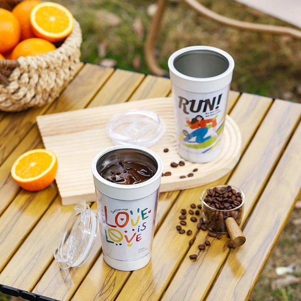 Anti Fall Anti Leak Suction Coffee Cup Tea Mug Desktop Office Non-spill Coffee Grounds Tumbler with Magic Suction Sup Base