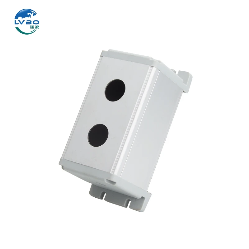 LVBO 2 Holes Metal push button switch station control Enclosure box for 22mm Metal Push Button box with ear
