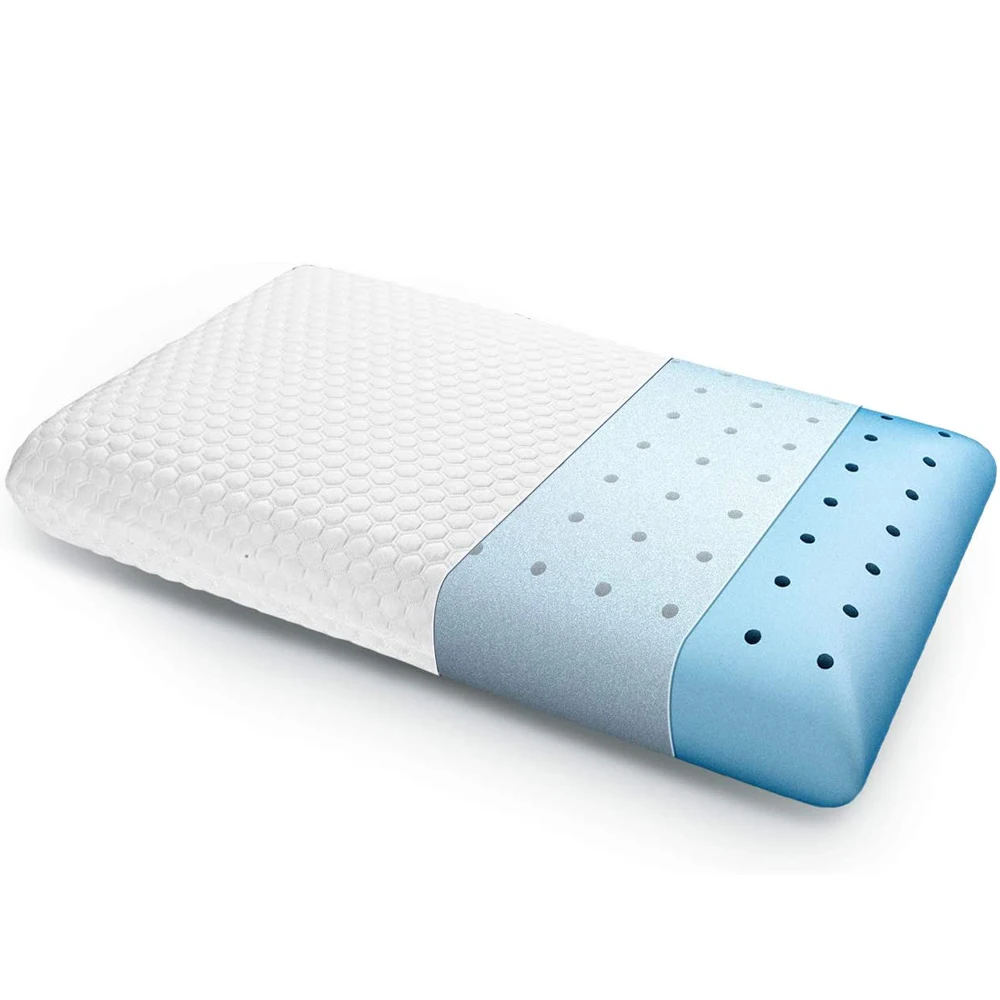 Medical Ergonomic Sleeping Cervical Orthopedic Neck Memory Foam Pillow Light Blue Neck Sleep Pillow Bed