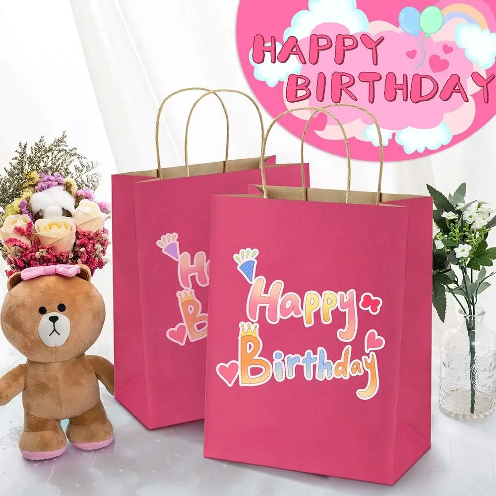 OEM Wholesale Brown Paper Gift Bags with Handles Bulk Kraft Bags for Wedding Party Favors Grocery Shopping Retail Merchandise