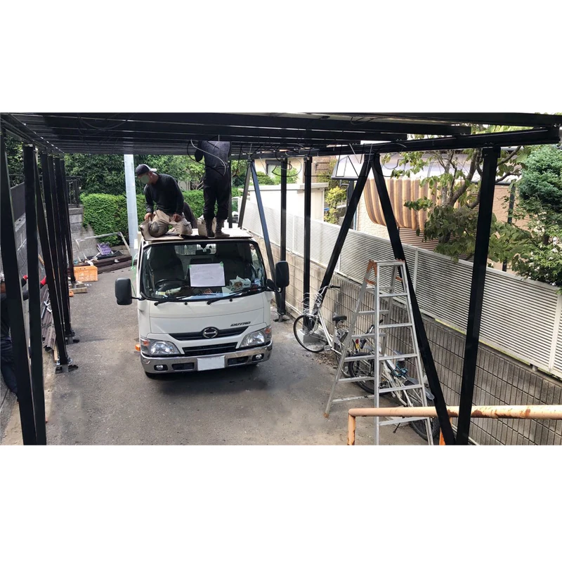 Aluminum Solar Carport Structure Modern Design Black Solar Carport Mounting Solar Car Park