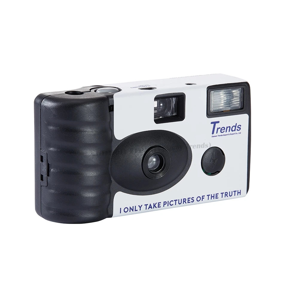 custom brand logo single use camera with flash and pre-loaded with film