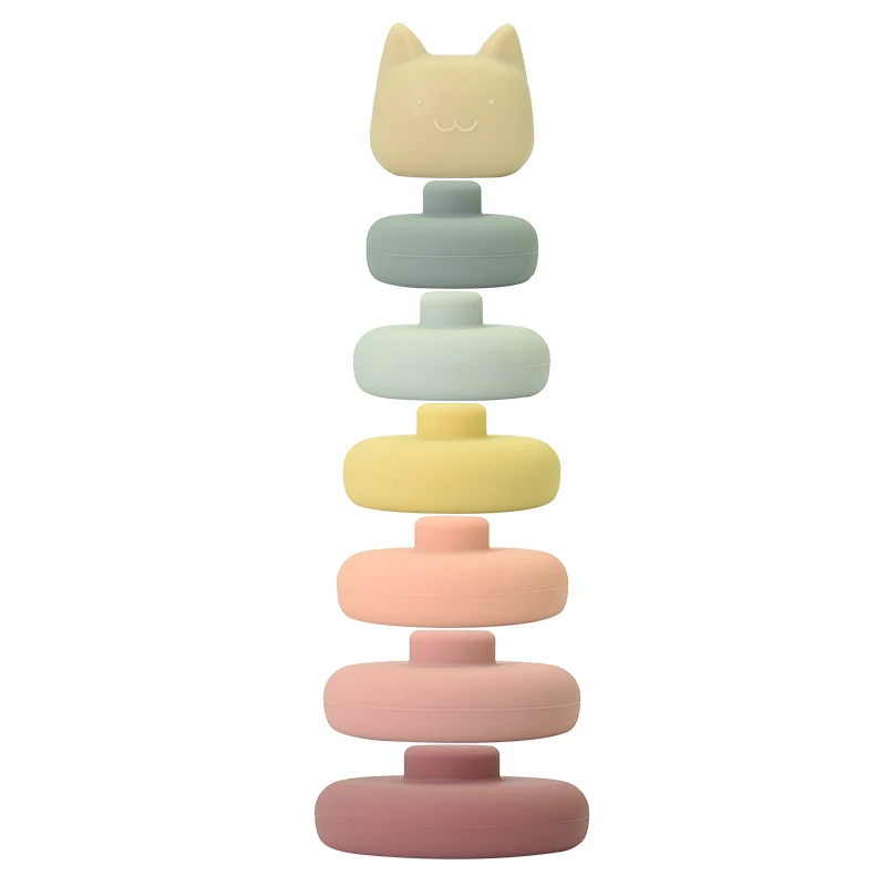 Unique Design Montessori Toy Stacking Ring Soft Silicone Stacking Toy